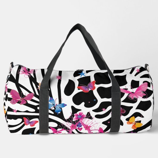 Mooie mooie witte & zwarte elegante vlinders plunjezak (Voorkant)