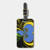 Mooie mooie Zuid-Afrikaanse geel en blauwe kunst Bagagelabel (Voorkant verticaal)