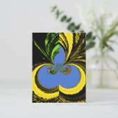 Mooie mooie Zuid-Afrikaanse geel en blauwe kunst Briefkaart (Staand voorkant)