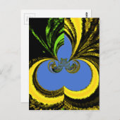 Mooie mooie Zuid-Afrikaanse geel en blauwe kunst Briefkaart (Voorkant / Achterkant)