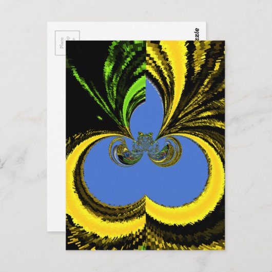 Mooie mooie Zuid-Afrikaanse geel en blauwe kunst Briefkaart (Voorkant / Achterkant)