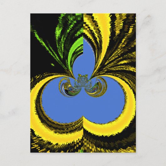 Mooie mooie Zuid-Afrikaanse geel en blauwe kunst Briefkaart (Voorkant)