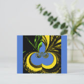 Mooie mooie Zuid-Afrikaanse geel en blauwe kunst Briefkaart (Staand voorkant)