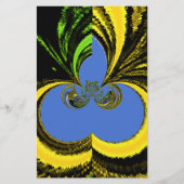 Mooie mooie Zuid-Afrikaanse geel en blauwe kunst Briefpapier (Voorkant)