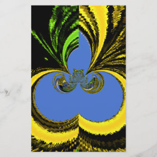 Mooie mooie Zuid-Afrikaanse geel en blauwe kunst Briefpapier