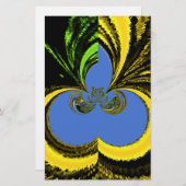 Mooie mooie Zuid-Afrikaanse geel en blauwe kunst Briefpapier (Voorkant / Achterkant)