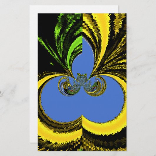 Mooie mooie Zuid-Afrikaanse geel en blauwe kunst Briefpapier (Voorkant / Achterkant)