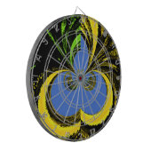Mooie mooie Zuid-Afrikaanse geel en blauwe kunst Dartbord (Voorkant Links)