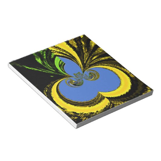 Mooie mooie Zuid-Afrikaanse geel en blauwe kunst Notitieblok (Schuin)