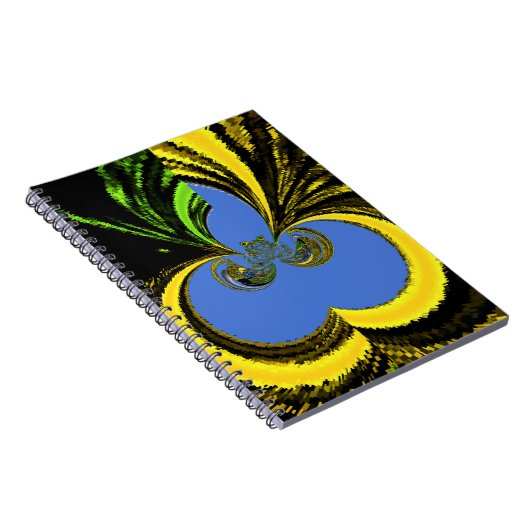Mooie mooie Zuid-Afrikaanse geel en blauwe kunst Notitieboek (Rechterzijde)