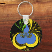 Mooie mooie Zuid-Afrikaanse geel en blauwe kunst Sleutelhanger (Voorkant)