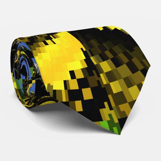 Mooie mooie Zuid-Afrikaanse geel en blauwe kunst Stropdas (Opgerold)