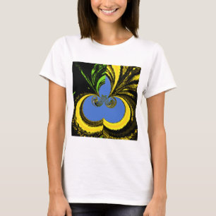 Mooie mooie Zuid-Afrikaanse geel en blauwe kunst T-shirt
