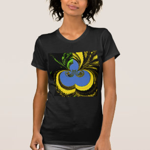 Mooie mooie Zuid-Afrikaanse geel en blauwe kunst T-shirt