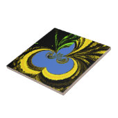 Mooie mooie Zuid-Afrikaanse geel en blauwe kunst Tegeltje (Zijkant)