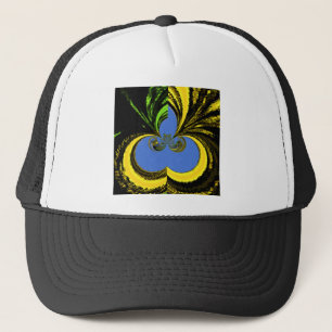 Mooie mooie Zuid-Afrikaanse geel en blauwe kunst Trucker Pet