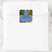 Mooie mooie Zuid-Afrikaanse geel en blauwe kunst Vierkante Sticker (Tas)