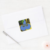 Mooie mooie Zuid-Afrikaanse geel en blauwe kunst Vierkante Sticker (Envelop)