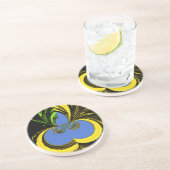 Mooie mooie Zuid-Afrikaanse geel en blauwe kunst Zandsteen Onderzetter (Zijkant)