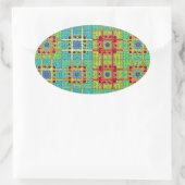 Mooie mooie Zuid-Afrikaanse Tribal Print vector Ovale Sticker (Tas)