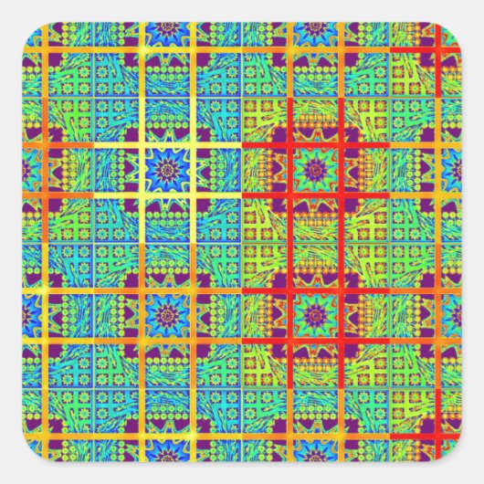Mooie mooie Zuid-Afrikaanse Tribal Print vector Vierkante Sticker (Voorkant)