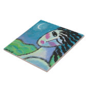 Mooie Moon Originele Abstracte Art Keramische Tege Tegeltje (Zijkant)