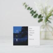 Mooie Moon Rise reflecterend voor meer water Visitekaartje (Staand voorkant)