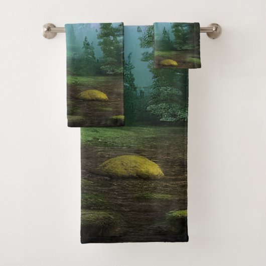 Mooie Moonlight Wilderness Scene Bad Handdoek (Insitu)