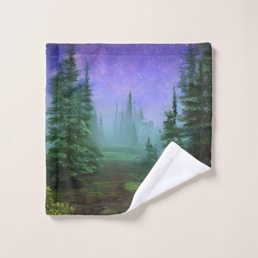 Mooie Moonlight Wilderness Scene Bad Handdoek (Wasdoekje)