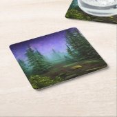 Mooie Moonlight Wilderness Scene Kartonnen Onderzetters (Schuin)