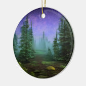 Mooie Moonlight Wilderness Scene Keramisch Ornament (Links)