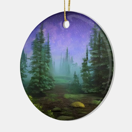 Mooie Moonlight Wilderness Scene Keramisch Ornament (Links)
