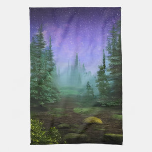 Mooie Moonlight Wilderness Scene Theedoek