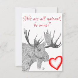 Mooie Moose Typografie Valentijnsdag Kaart