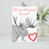 Mooie Moose Typografie Valentijnsdag Kaart (Staand voorkant)
