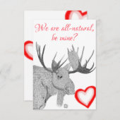 Mooie Moose Typografie Valentijnsdag Kaart (Voorkant / Achterkant)