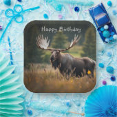 Mooie Moose Verjaardag Papieren Bordje (Feest)