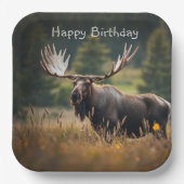 Mooie Moose Verjaardag Papieren Bordje (Voorkant)