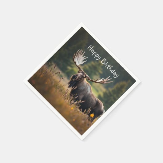 Mooie Moose Verjaardag Servet (Hoek)