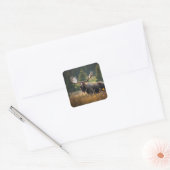 Mooie Moose Verjaardag Vierkante Sticker (Envelop)