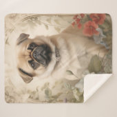 Mooie mopshond sherpa deken (Voorkant (horizontaal))