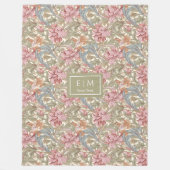 Mooie Morris stijl gepersonaliseerde bloemenworp Fleece Deken (Voorkant)