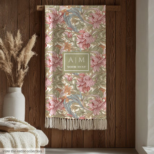 Mooie Morris stijl gepersonaliseerde bloemenworp Fleece Deken