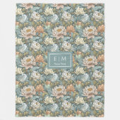 Mooie Morris stijl gepersonaliseerde botanische pr Fleece Deken (Voorkant)