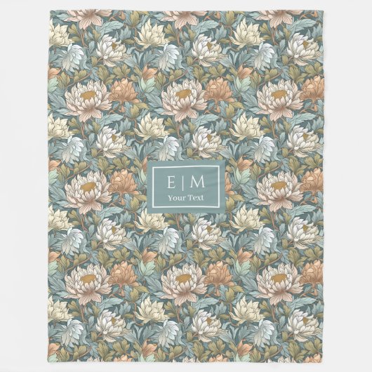 Mooie Morris stijl gepersonaliseerde botanische pr Fleece Deken (Voorkant)