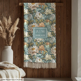 Mooie Morris stijl gepersonaliseerde botanische pr Fleece Deken