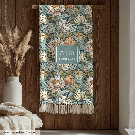 Mooie Morris stijl gepersonaliseerde botanische pr Fleece Deken