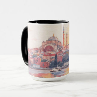 Mooie moskee & Bosphorus stadsgezicht koffiekop Mok