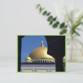 Mooie moskee met goudpittige koepel briefkaart (Staand voorkant)