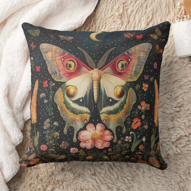 Mooie Moth Crescent Moon Kussen (Deken)